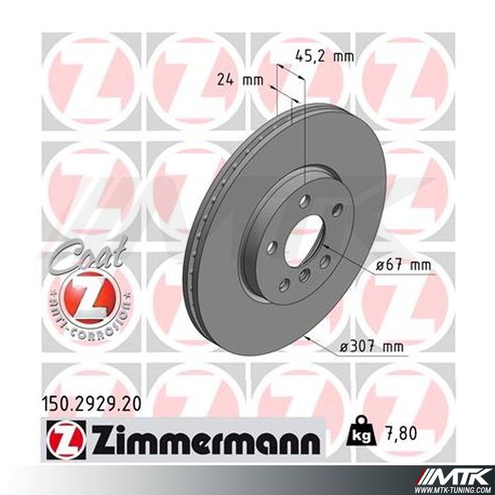 Disques avants Zimmermann Mini F55/F56 Cooper S